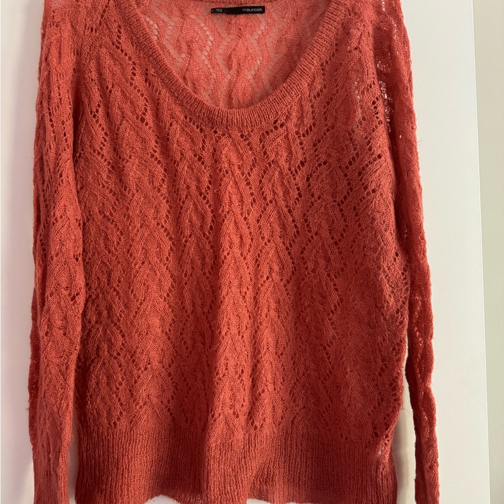 Maurices Orange Knit Sweater Size L